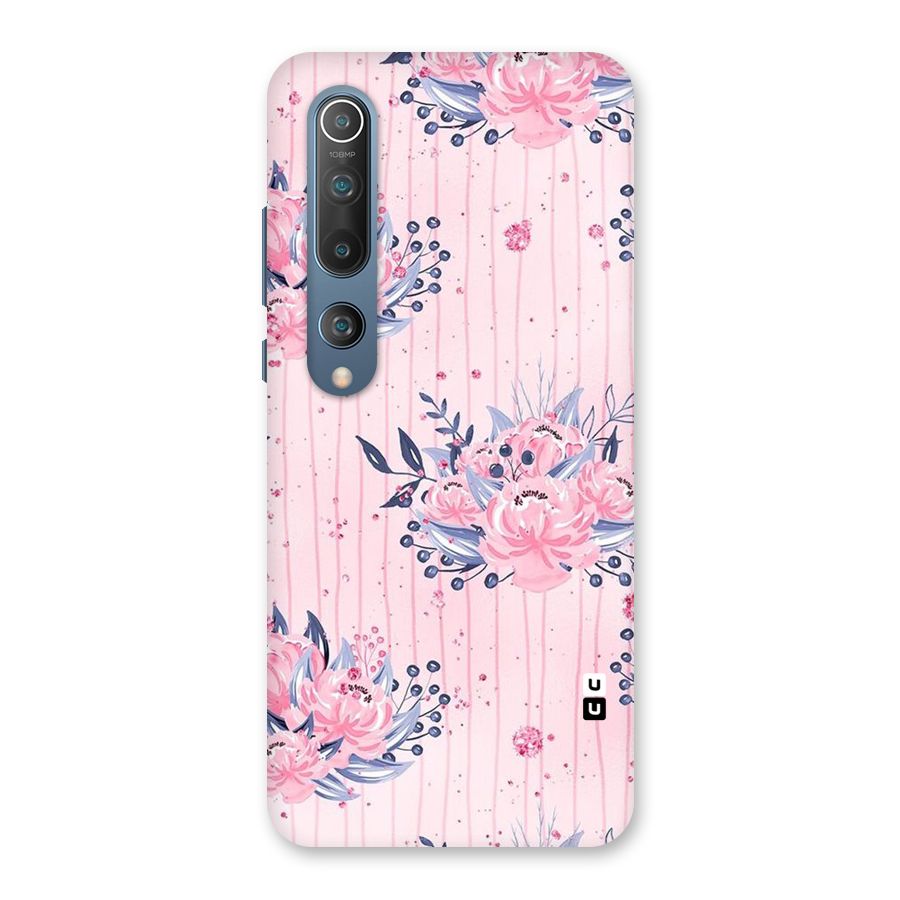 Pink Floral and Stripes Back Case for Mi 10