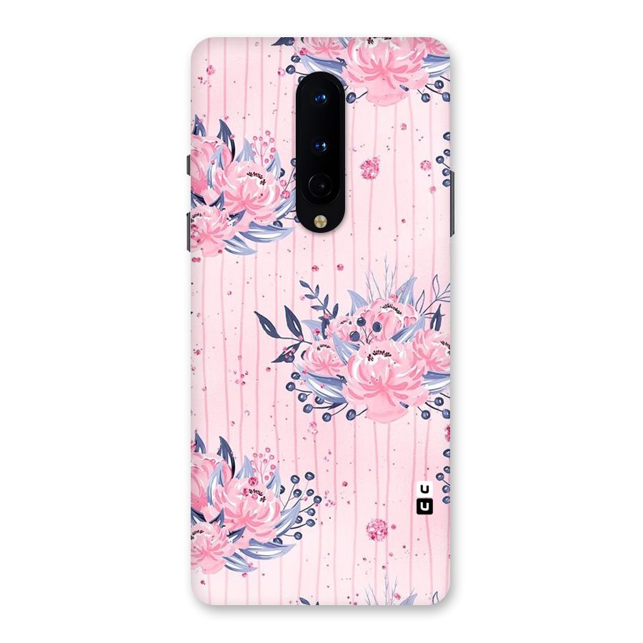 Pink Floral and Stripes Back Case for OnePlus 8