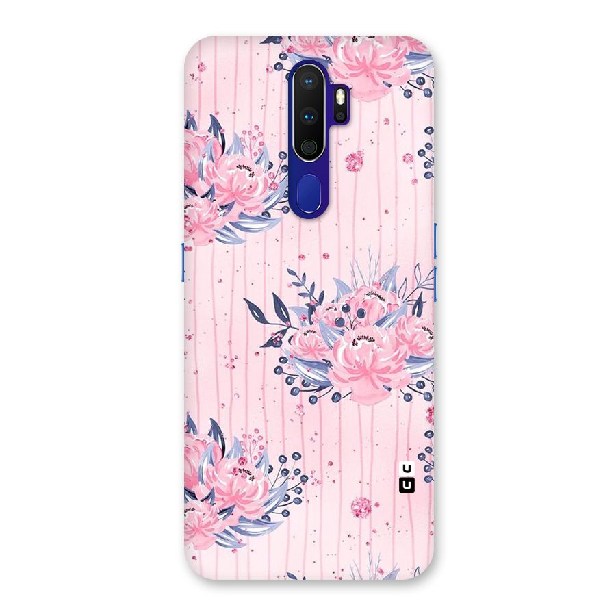 Pink Floral and Stripes Back Case for Oppo A9 (2020)