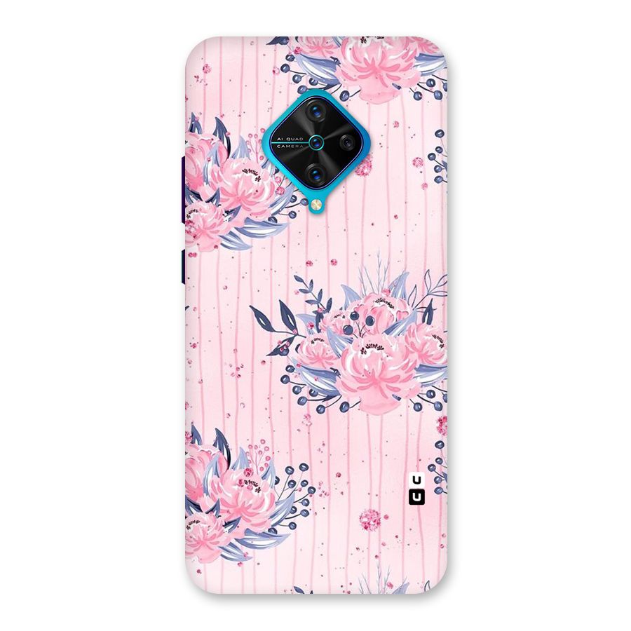 Pink Floral and Stripes Back Case for Vivo S1 Pro