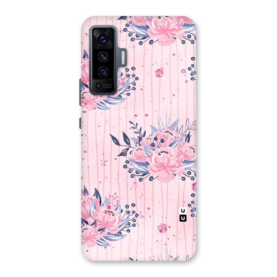 Pink Floral and Stripes Back Case for Vivo X50