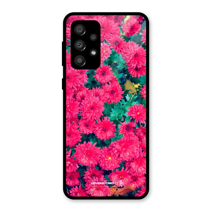 Pink Flowers Glass Back Case for Galaxy A32