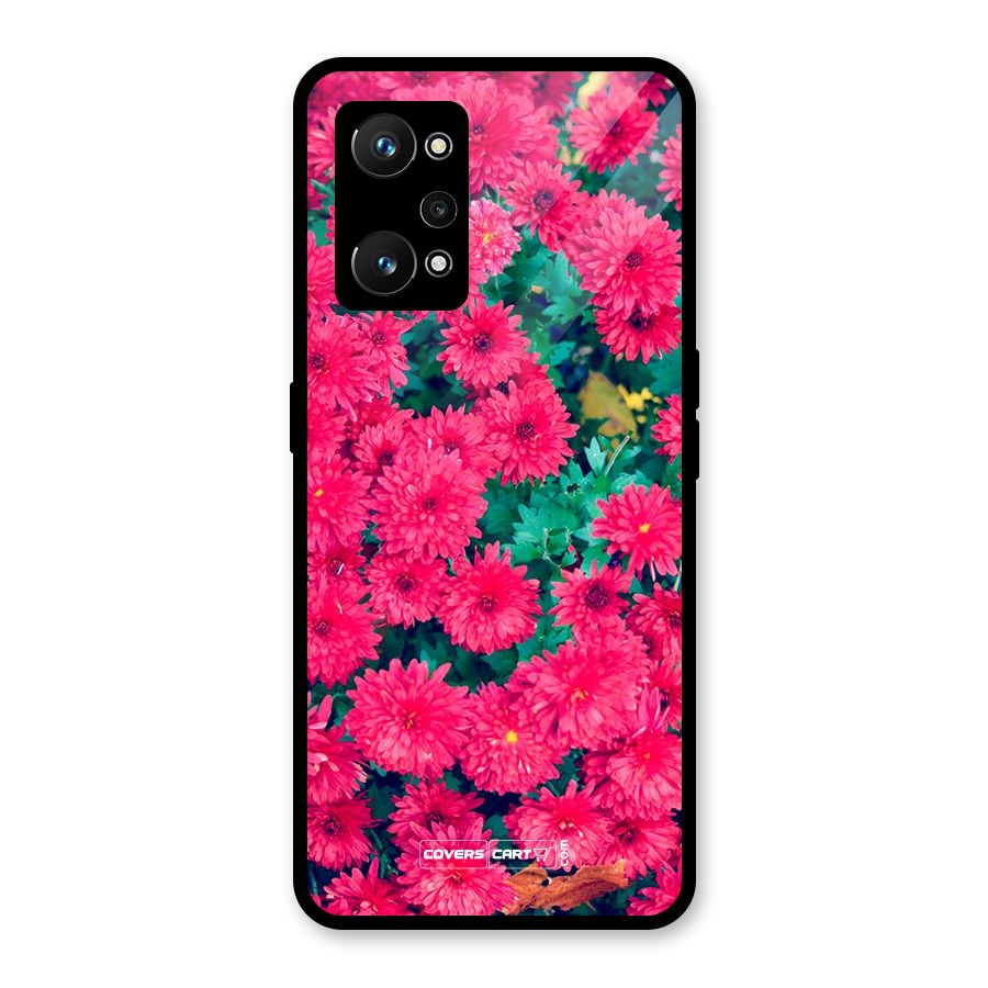 Pink Flowers Glass Back Case for Realme GT Neo 3T