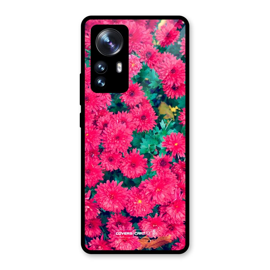 Pink Flowers Glass Back Case for Xiaomi 12 Pro