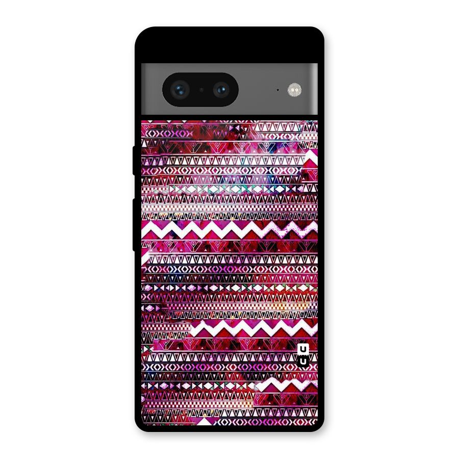 Pink Indie Pattern Glass Back Case for Google Pixel 7