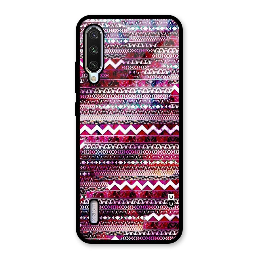 Pink Indie Pattern Glass Back Case for Mi A3