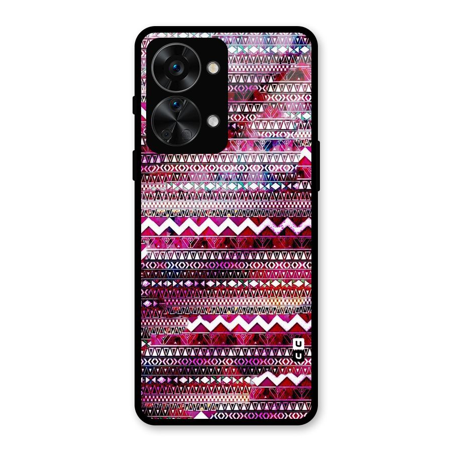 Pink Indie Pattern Glass Back Case for OnePlus Nord 2T