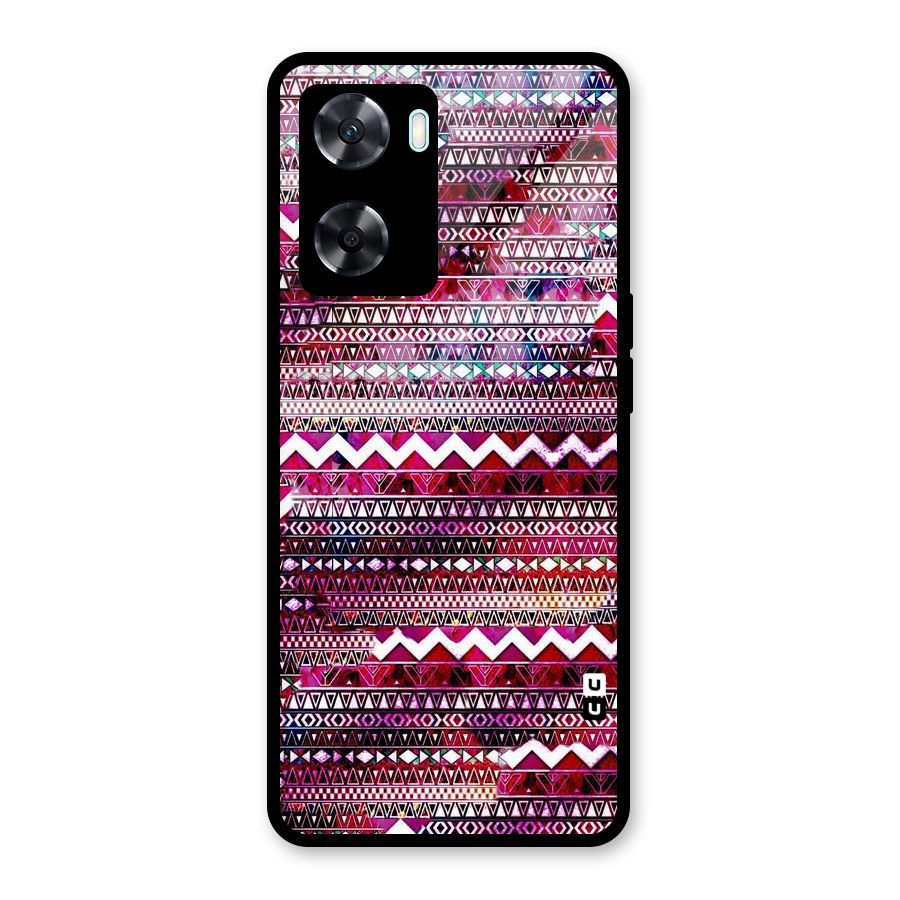Pink Indie Pattern Glass Back Case for Oppo A77