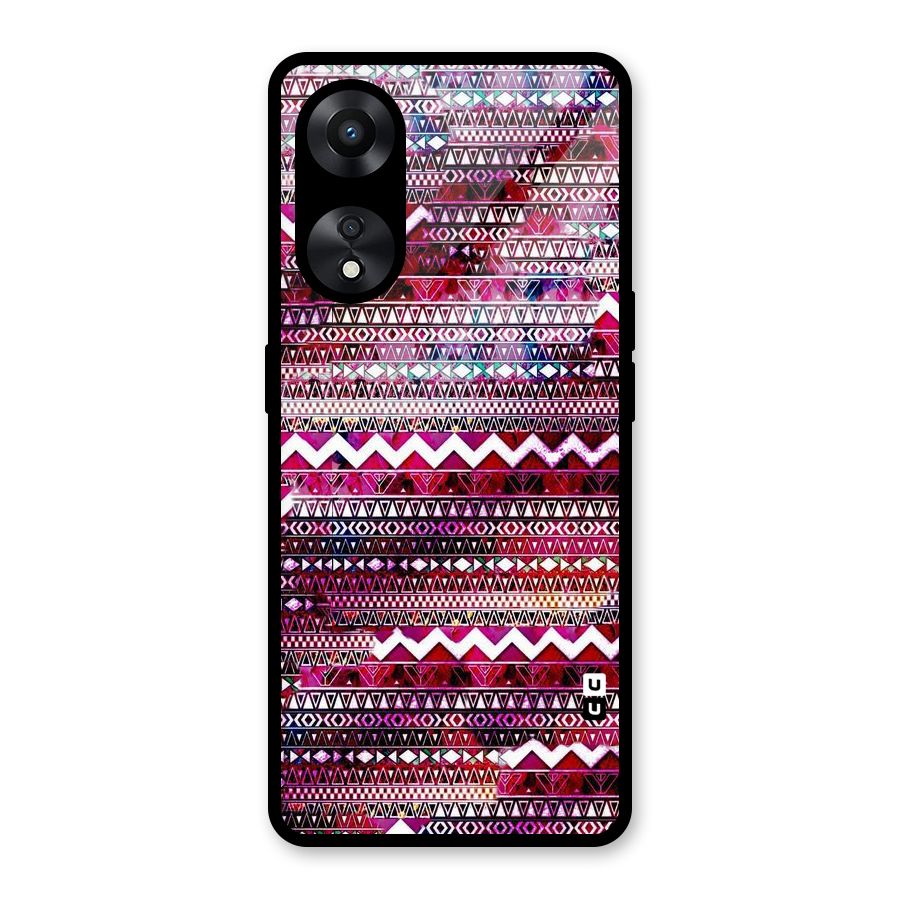 Pink Indie Pattern Glass Back Case for Oppo A78