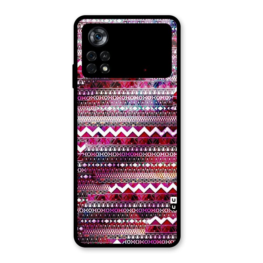 Pink Indie Pattern Glass Back Case for Poco X4 Pro 5G