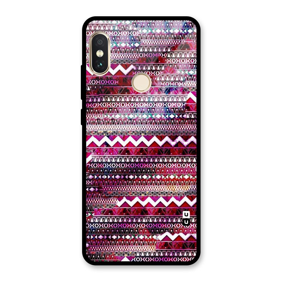 Pink Indie Pattern Glass Back Case for Redmi Note 5 Pro