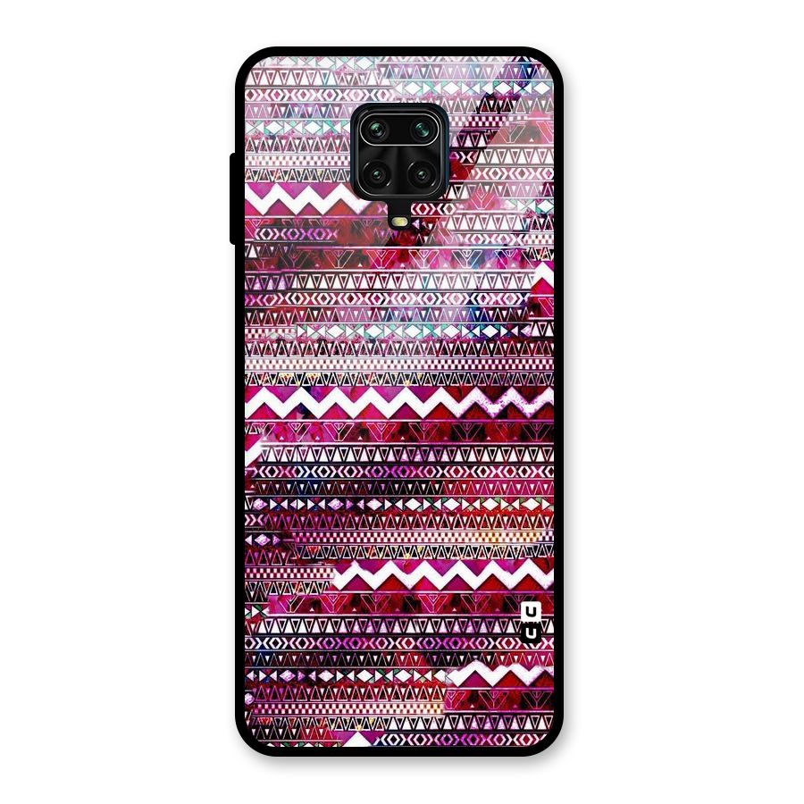Pink Indie Pattern Glass Back Case for Redmi Note 9 Pro Max