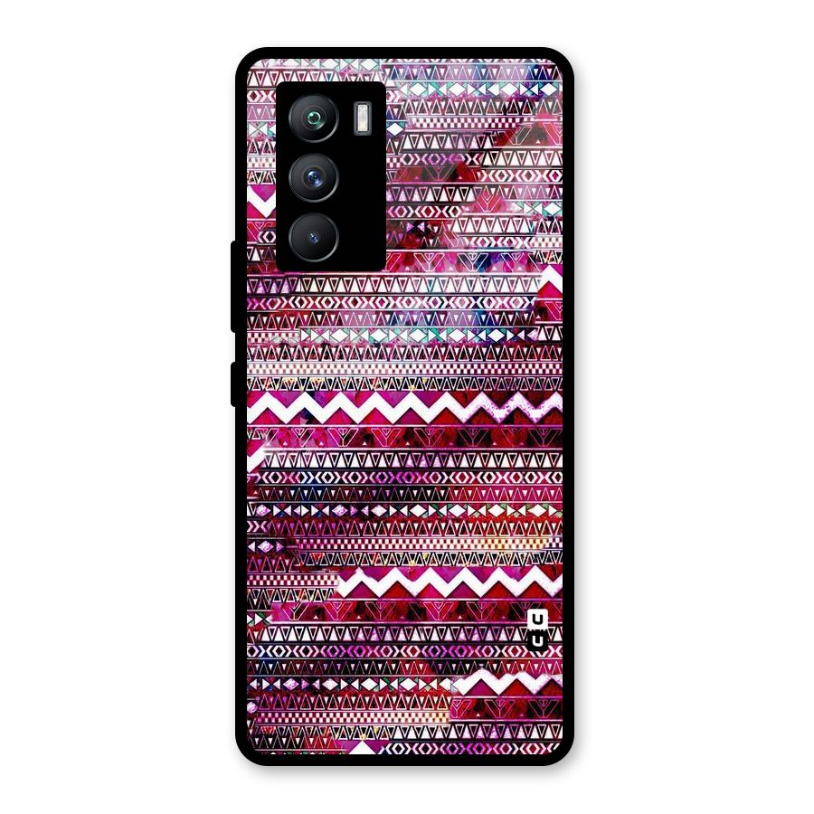 Pink Indie Pattern Glass Back Case for Vivo iQOO 9 SE