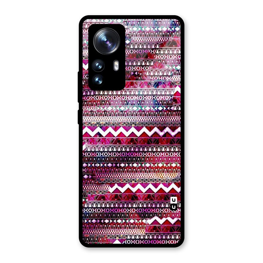 Pink Indie Pattern Glass Back Case for Xiaomi 12 Pro