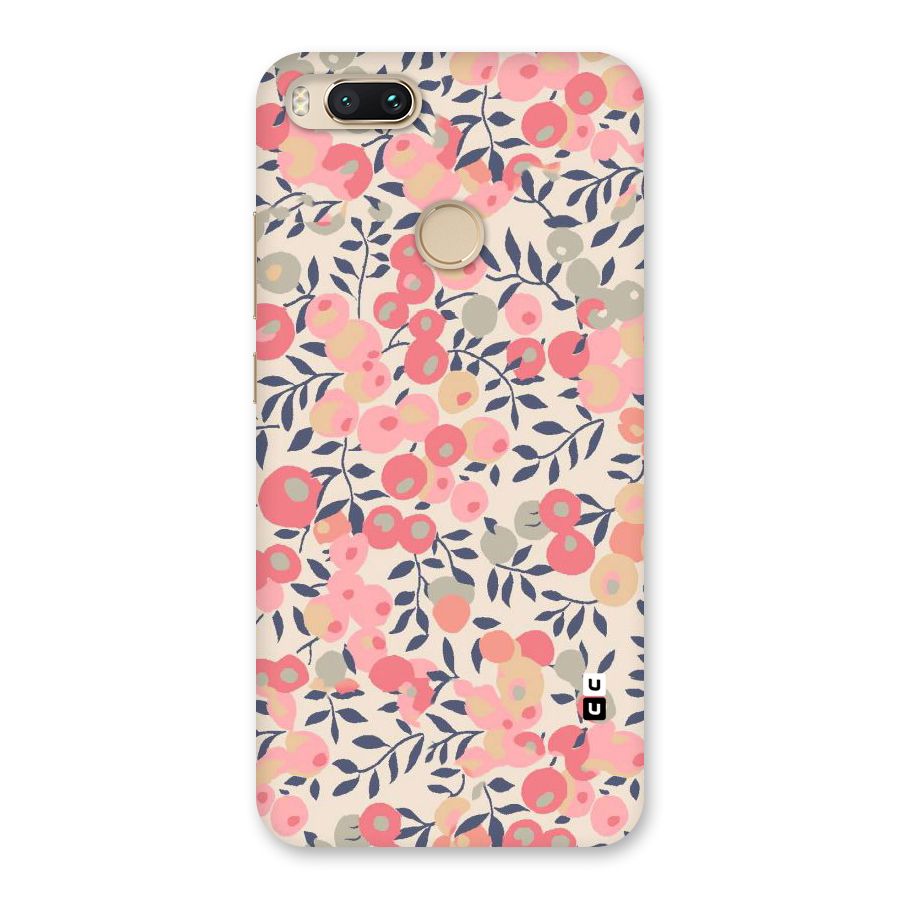Pink Leaf Pattern Back Case for Mi A1