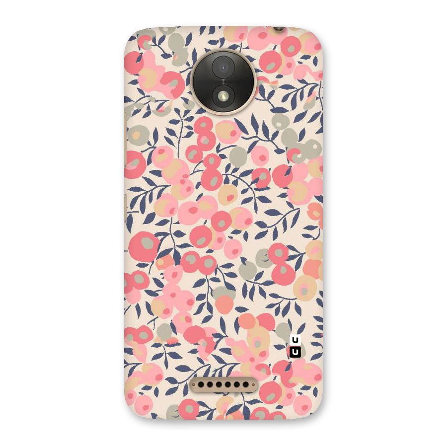 Pink Leaf Pattern Back Case for Moto C Plus