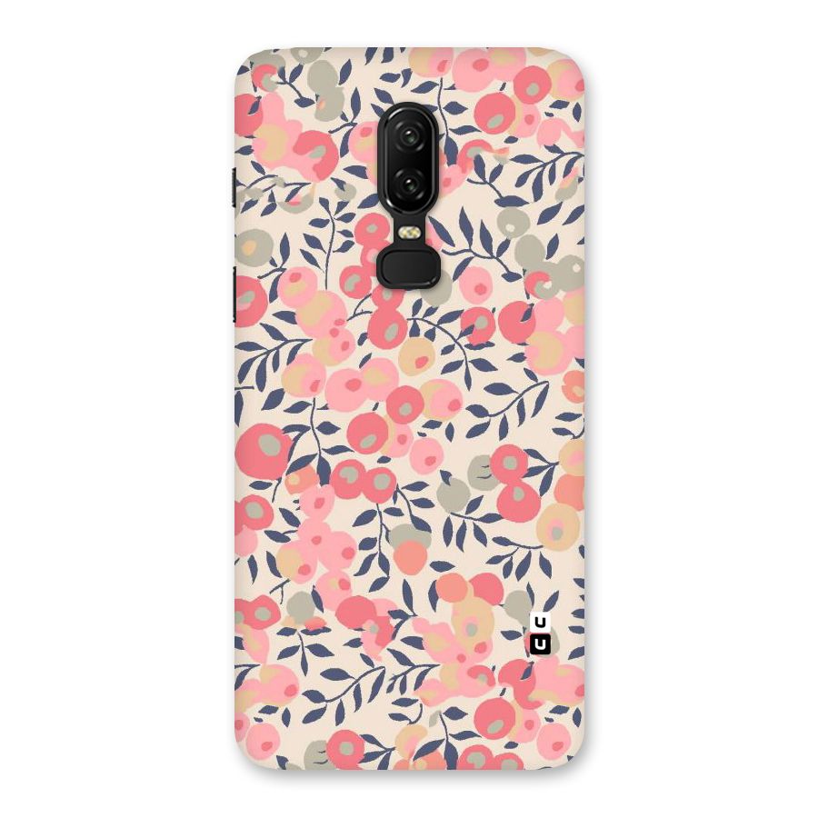 Pink Leaf Pattern Back Case for OnePlus 6