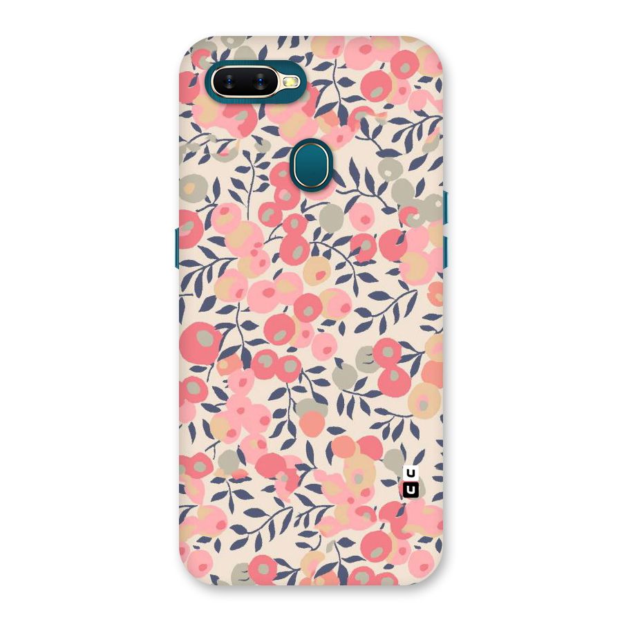 Pink Leaf Pattern Back Case for Oppo A11k