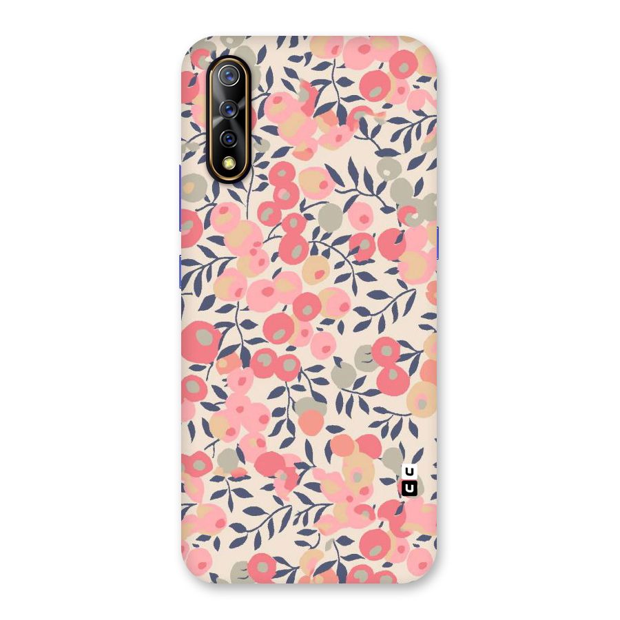 Pink Leaf Pattern Back Case for Vivo S1