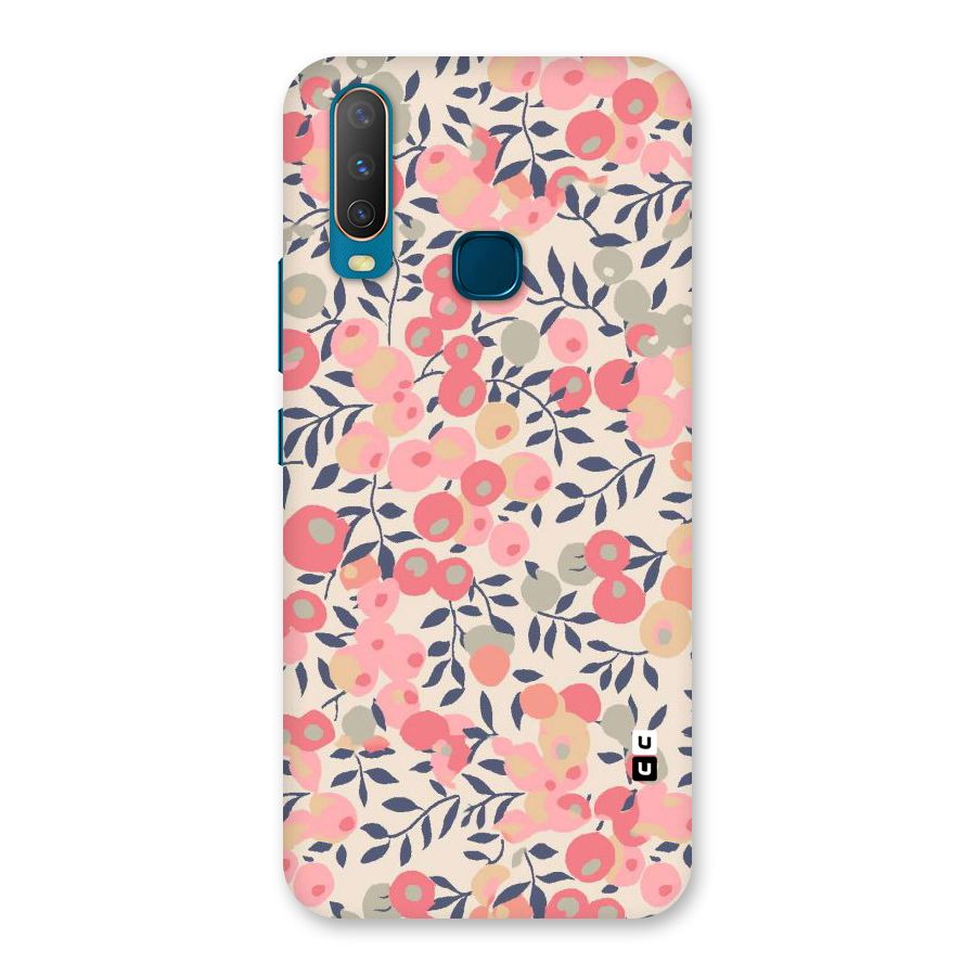 Pink Leaf Pattern Back Case for Vivo U10