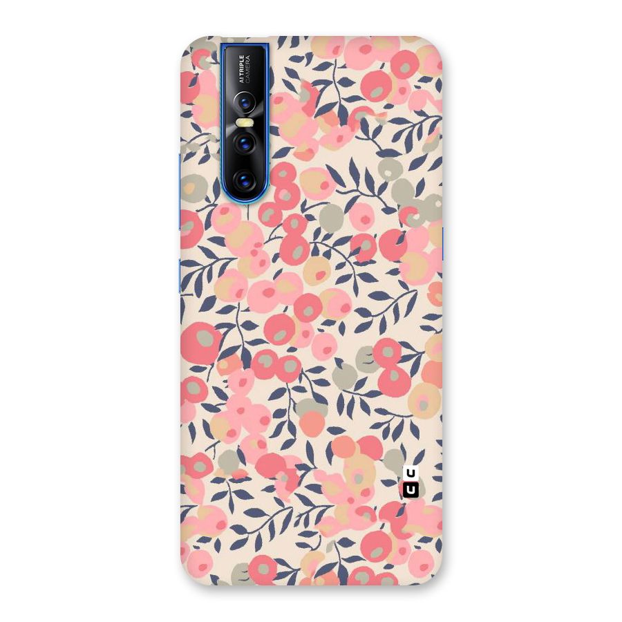 Pink Leaf Pattern Back Case for Vivo V15 Pro
