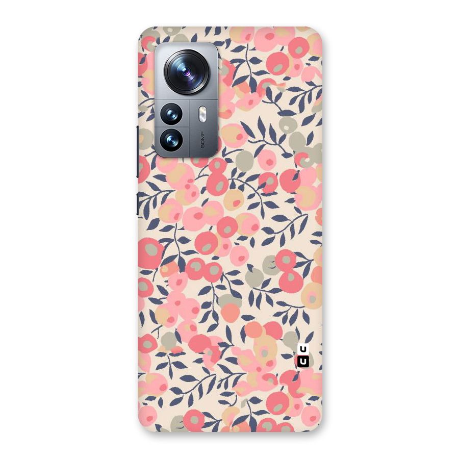 Pink Leaf Pattern Back Case for Xiaomi 12 Pro