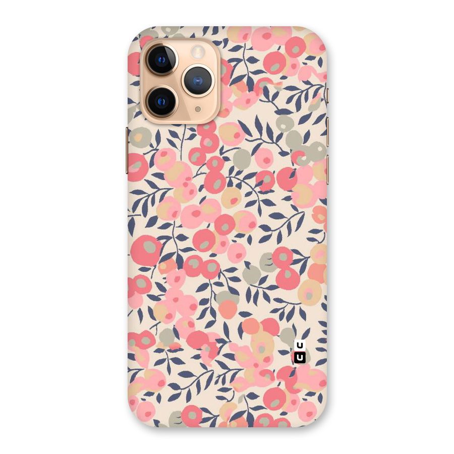 Pink Leaf Pattern Back Case for iPhone 11 Pro