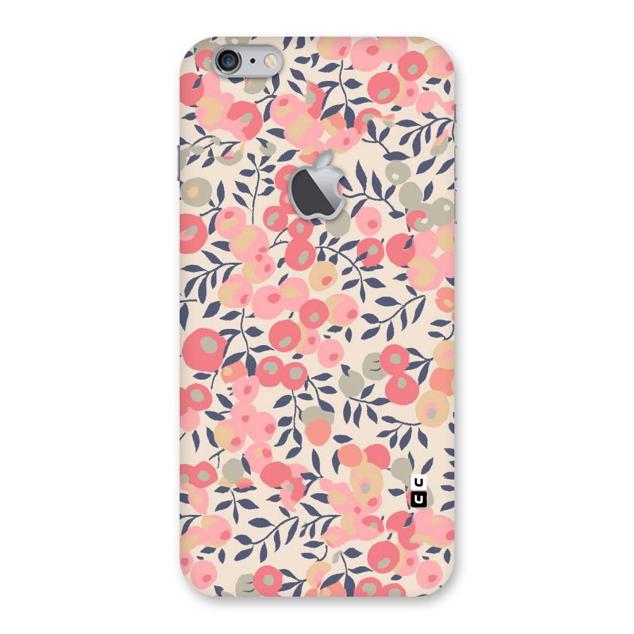 Pink Leaf Pattern Back Case for iPhone 6 Plus 6S Plus Logo Cut