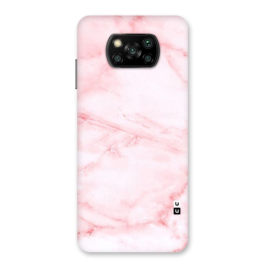 Pink Marble Print Back Case for Poco X3
