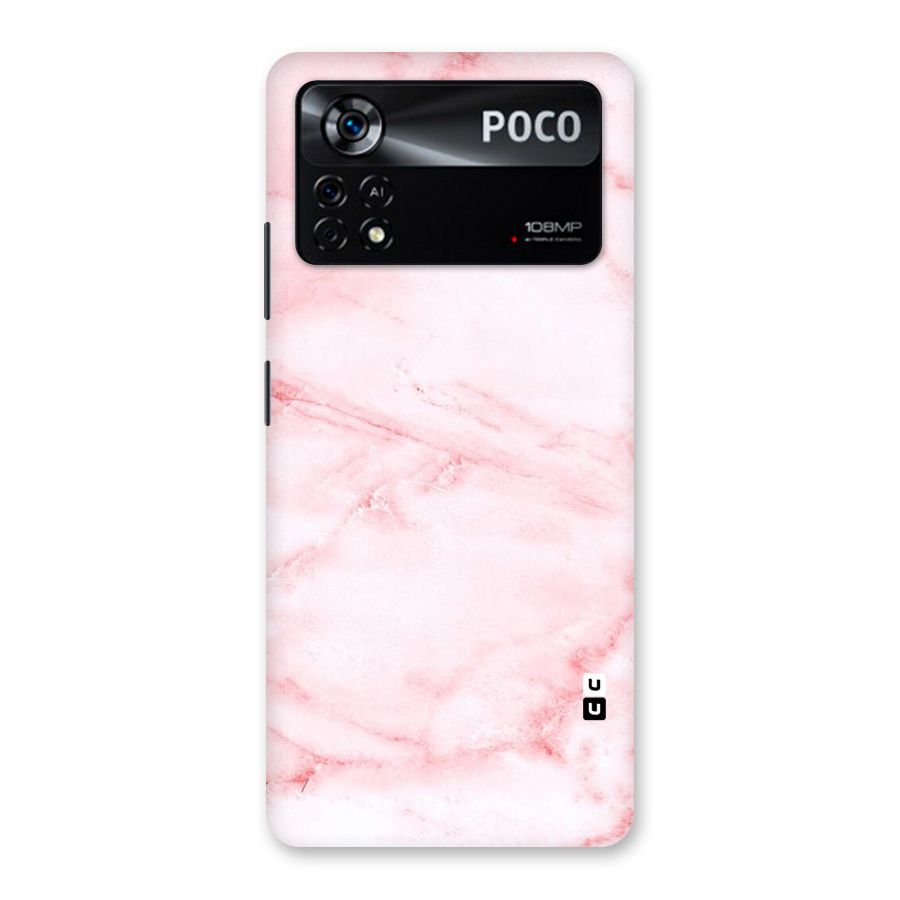 Pink Marble Print Back Case for Poco X4 Pro 5G