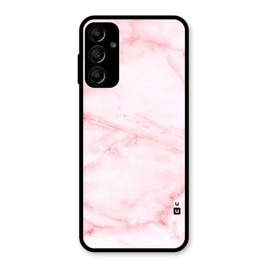 Pink Marble Print Glass Back Case for Galaxy A14 5G