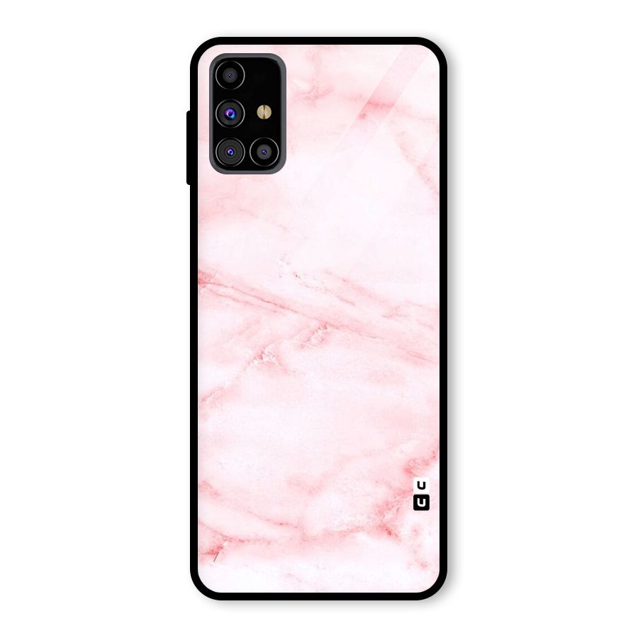 Pink Marble Print Glass Back Case for Galaxy M31s