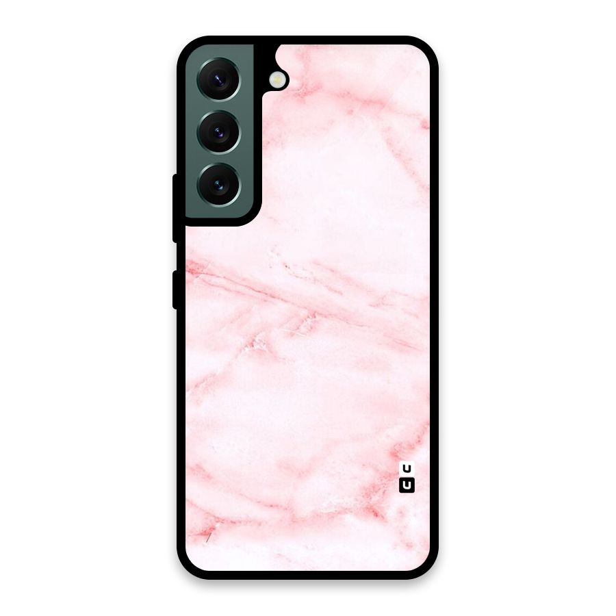 Pink Marble Print Glass Back Case for Galaxy S22 5G