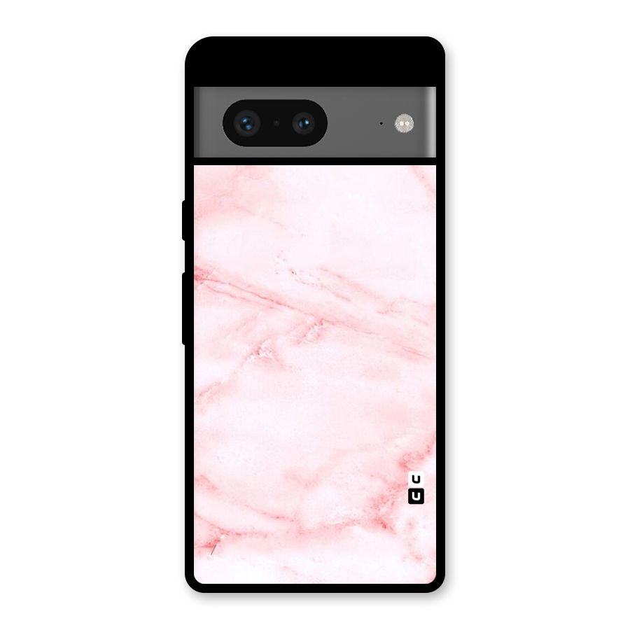 Pink Marble Print Glass Back Case for Google Pixel 7