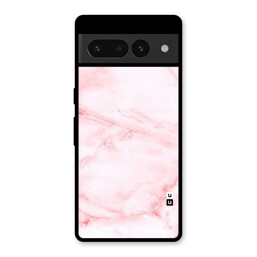Pink Marble Print Glass Back Case for Google Pixel 7 Pro