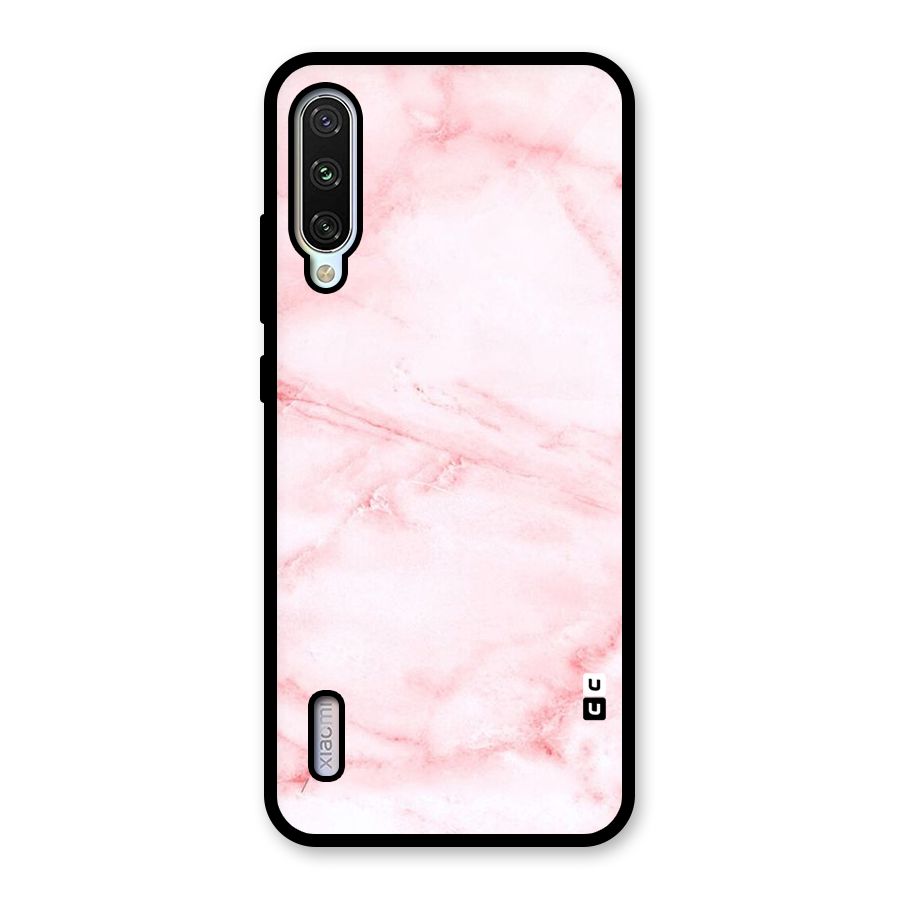 Pink Marble Print Glass Back Case for Mi A3
