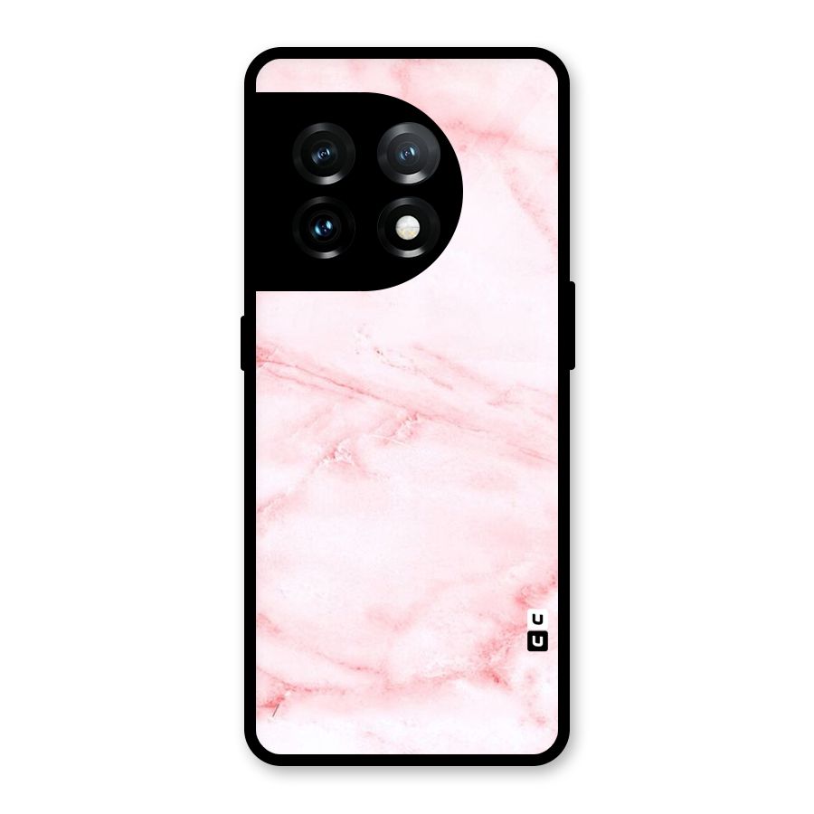 Pink Marble Print Glass Back Case for OnePlus 11