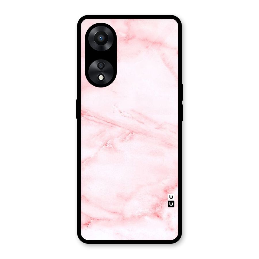 Pink Marble Print Glass Back Case for Oppo A78