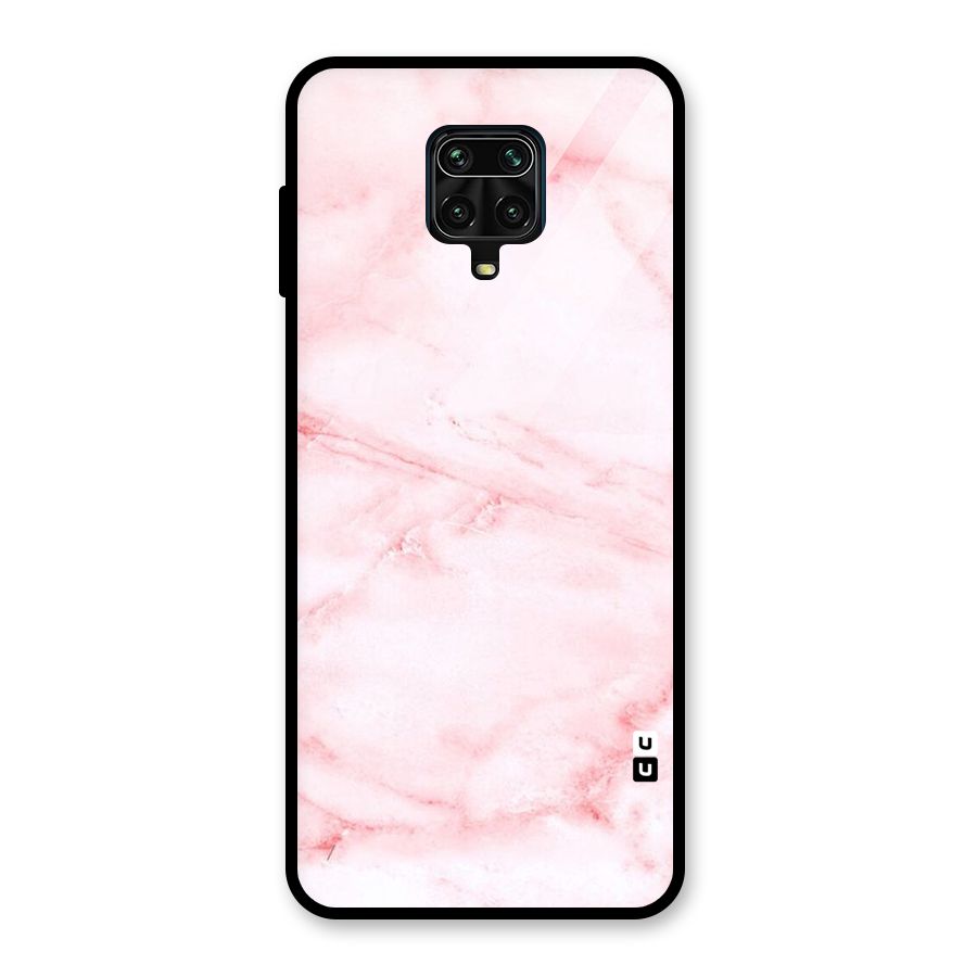 Pink Marble Print Glass Back Case for Poco M2 Pro