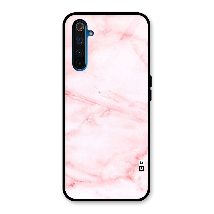 Pink Marble Print Glass Back Case for Realme 6 Pro