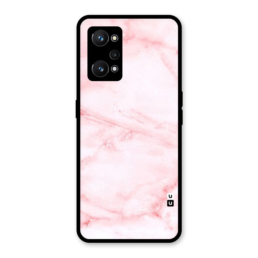 Pink Marble Print Glass Back Case for Realme GT Neo 3T