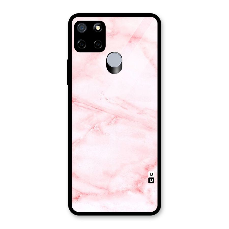 Pink Marble Print Glass Back Case for Realme Narzo 20