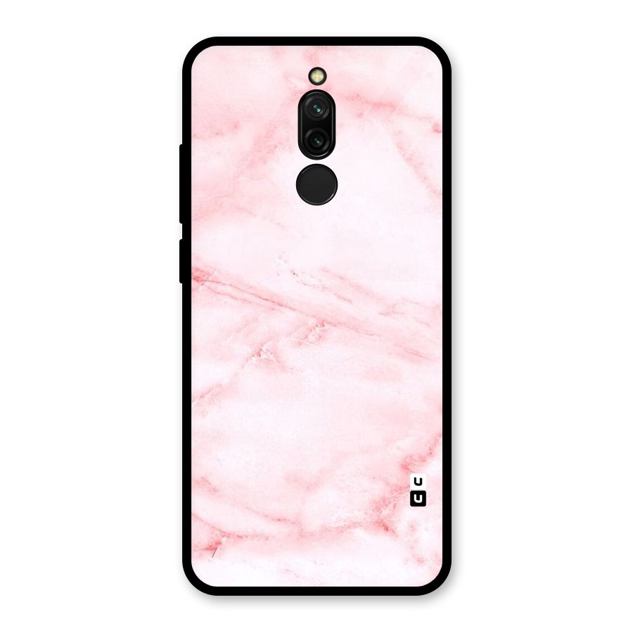 Pink Marble Print Glass Back Case for Redmi 8