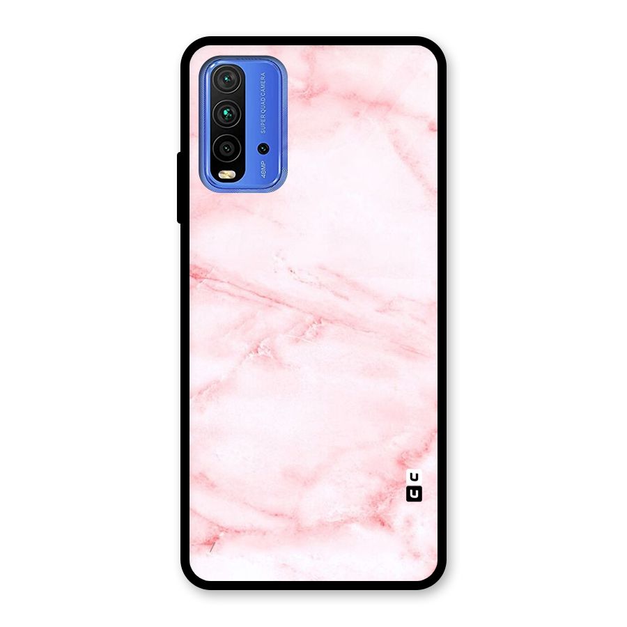 Pink Marble Print Glass Back Case for Redmi 9 Power