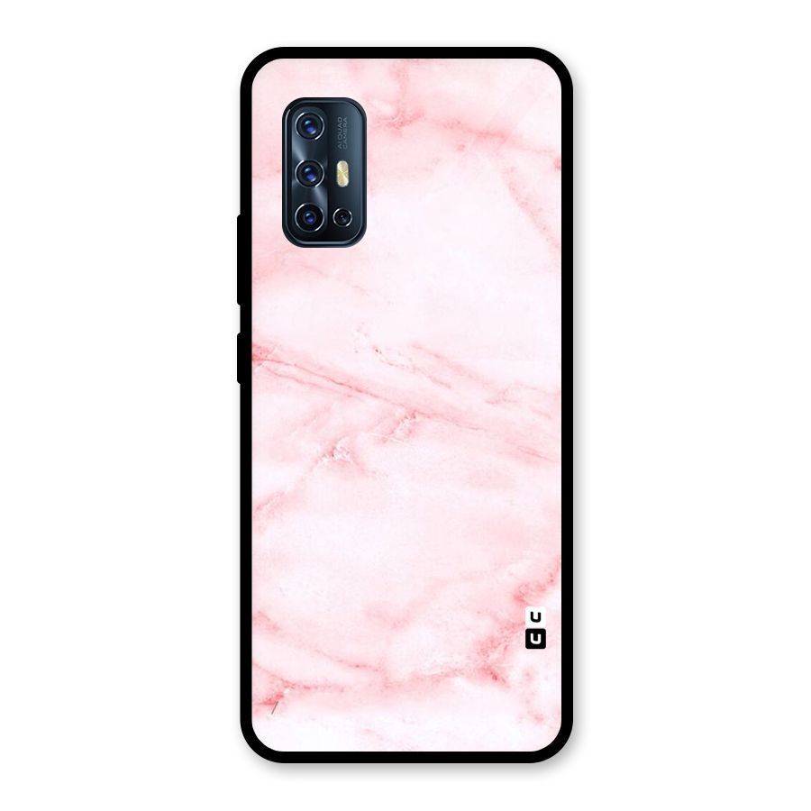 Pink Marble Print Glass Back Case for Vivo V17