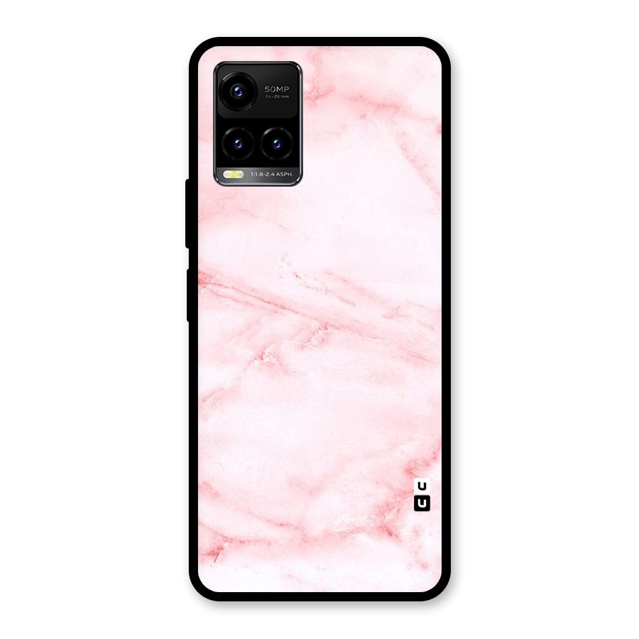Pink Marble Print Glass Back Case for Vivo Y21T