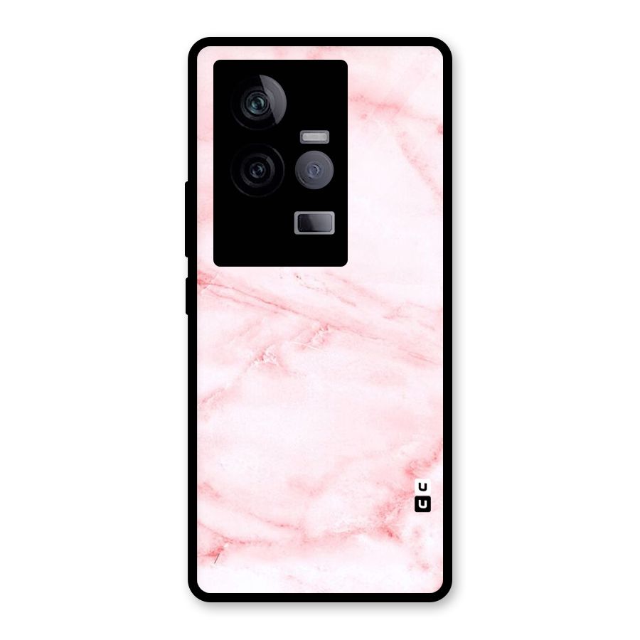 Pink Marble Print Glass Back Case for Vivo iQOO 11 5G