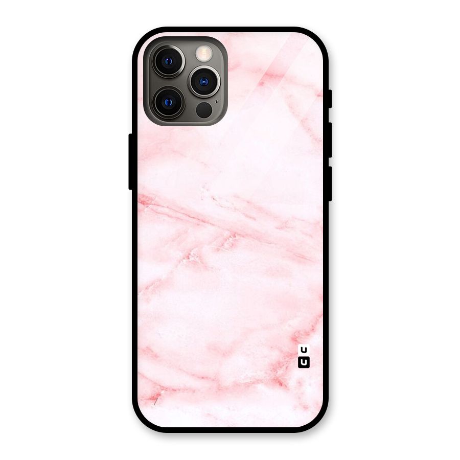 Pink Marble Print Glass Back Case for iPhone 12 Pro