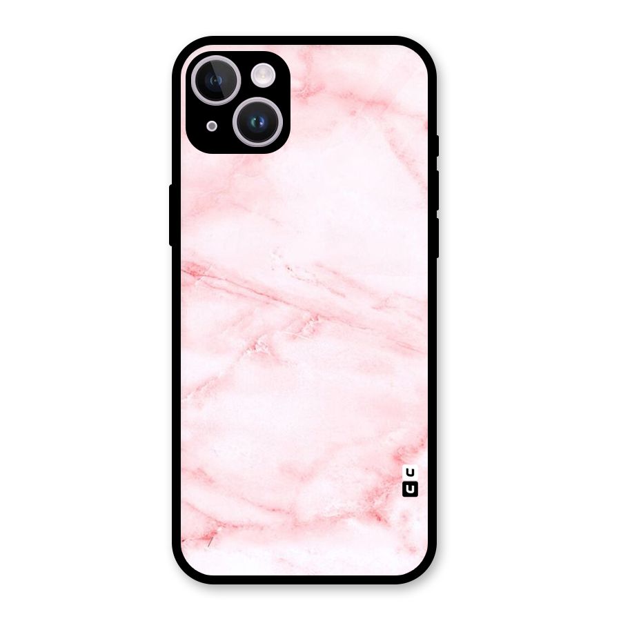 Pink Marble Print Glass Back Case for iPhone 14 Plus
