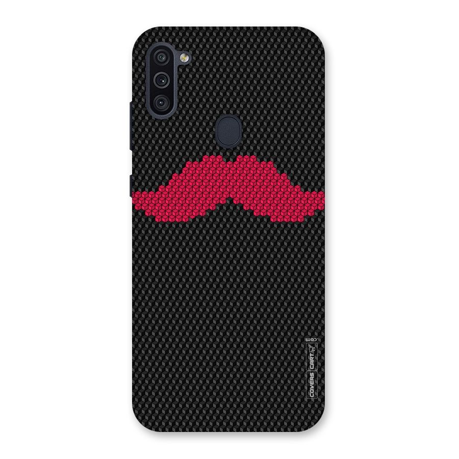 Pink Moustache Back Case for Galaxy M11